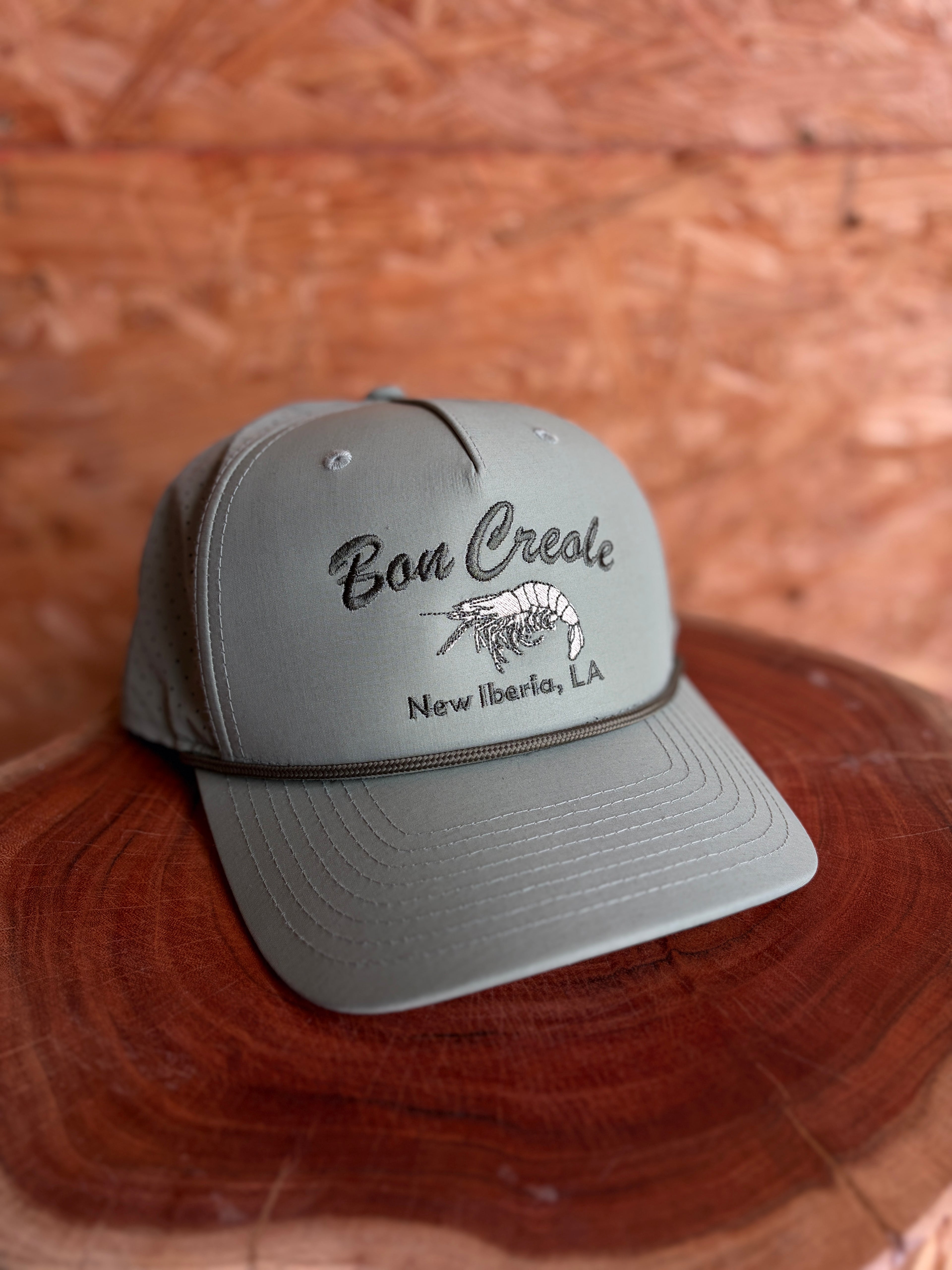 Dark Green Stitching over Sage Green Hat