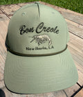 Dark Green Stitching over Sage Green Hat
